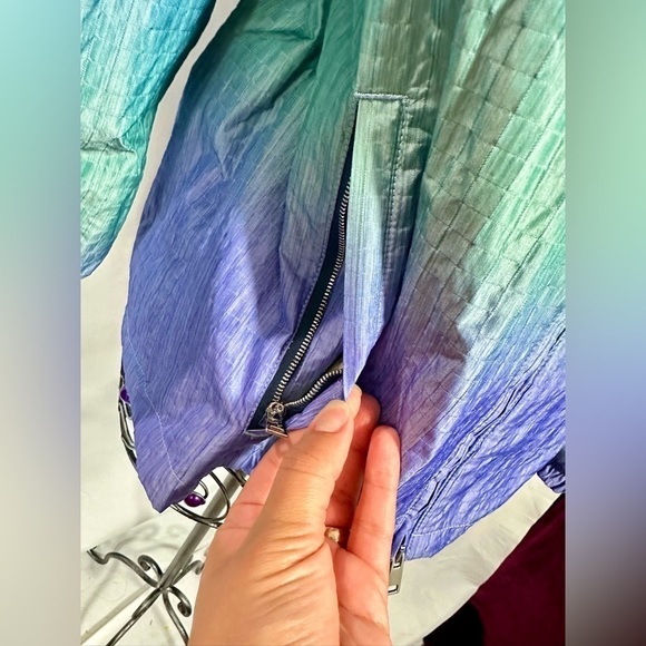 Tory Burch RIPSTOP GRADIENT FULL-ZIP ANORAK size S - Picture 3 of 11